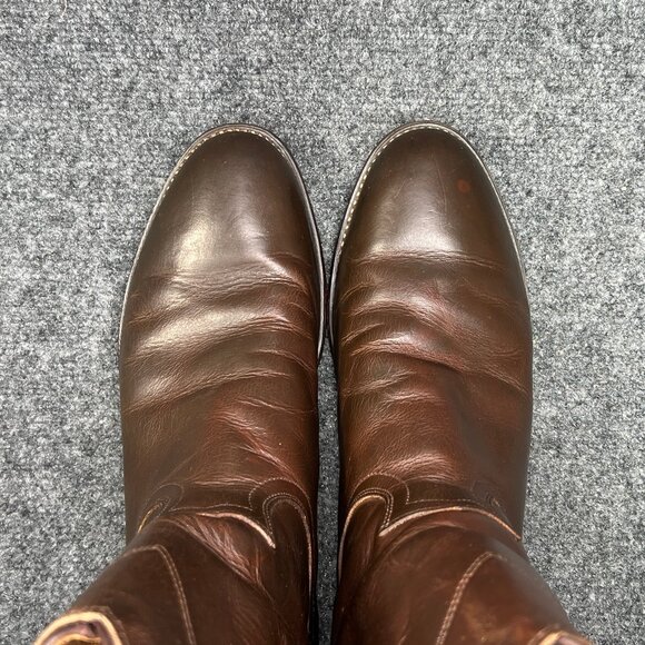 Justin Classic Roper Western Boots Men's Size 11D Brown Leather Pull On Cowboy - Picture 11 of 16